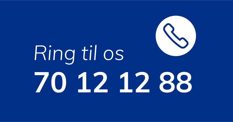 Ring til os på 70 12 12 88